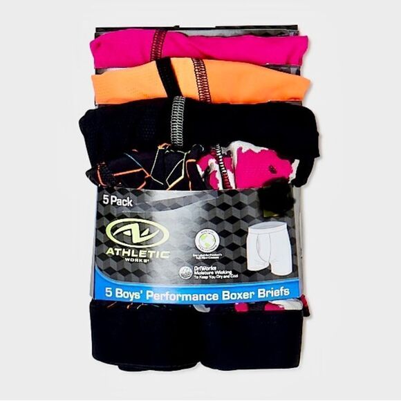 Boys Performance Boxer Briefs Underwear 2, 5-Packs Size L (10/12) - Picture 3 of 4